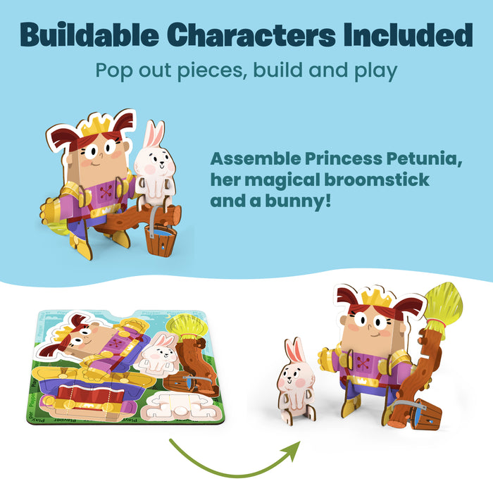 Princess Petunia Buildable Figure made with sustainable materials for pretend play