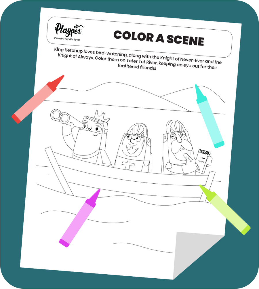 Kids Coloring Printable: Playper King Ketchup and Knights