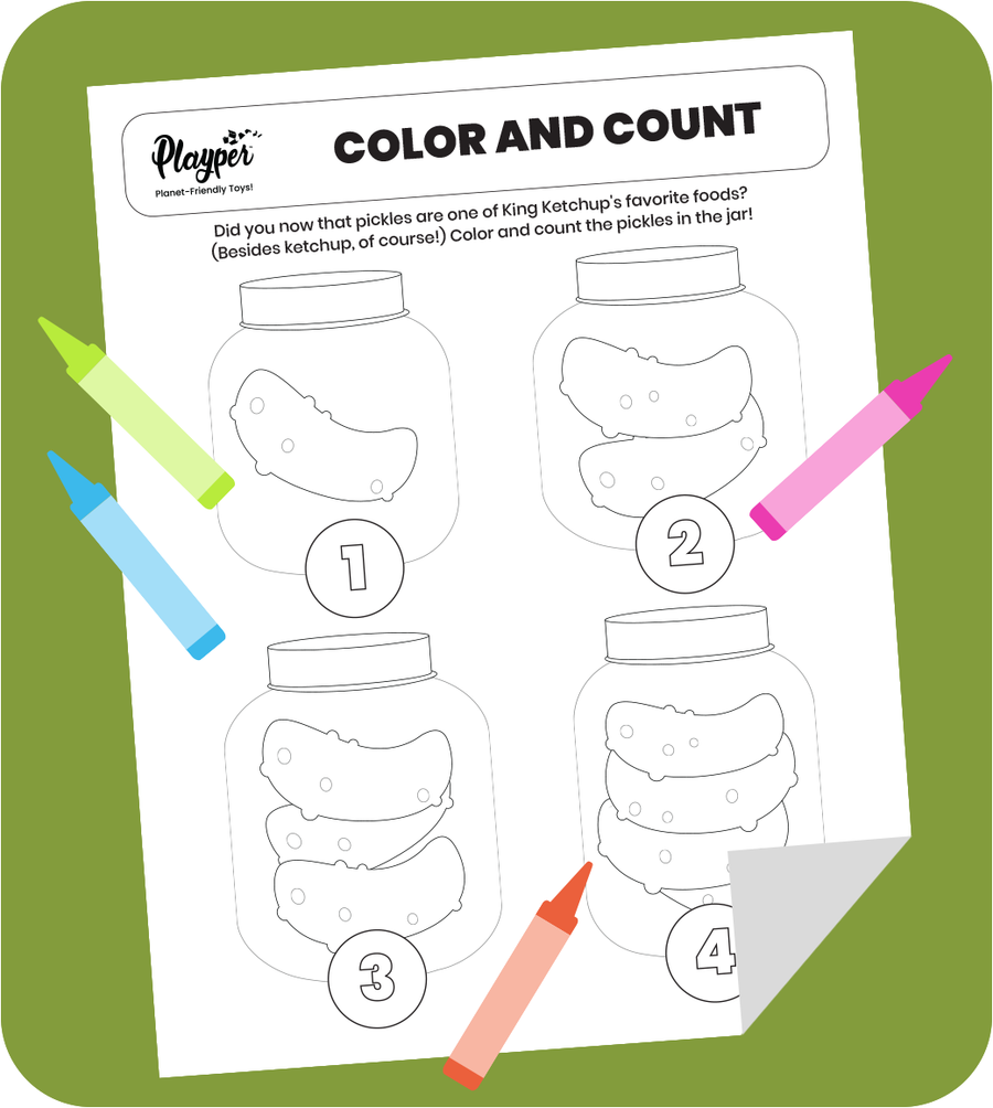 Kids Creativity Printable - Color and Count