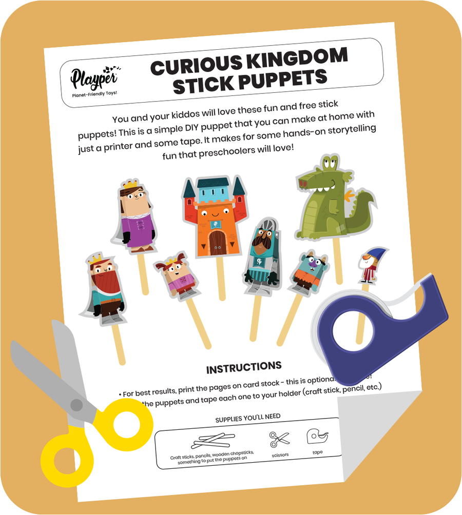Free Kids Printable - Stick Puppets by Playper