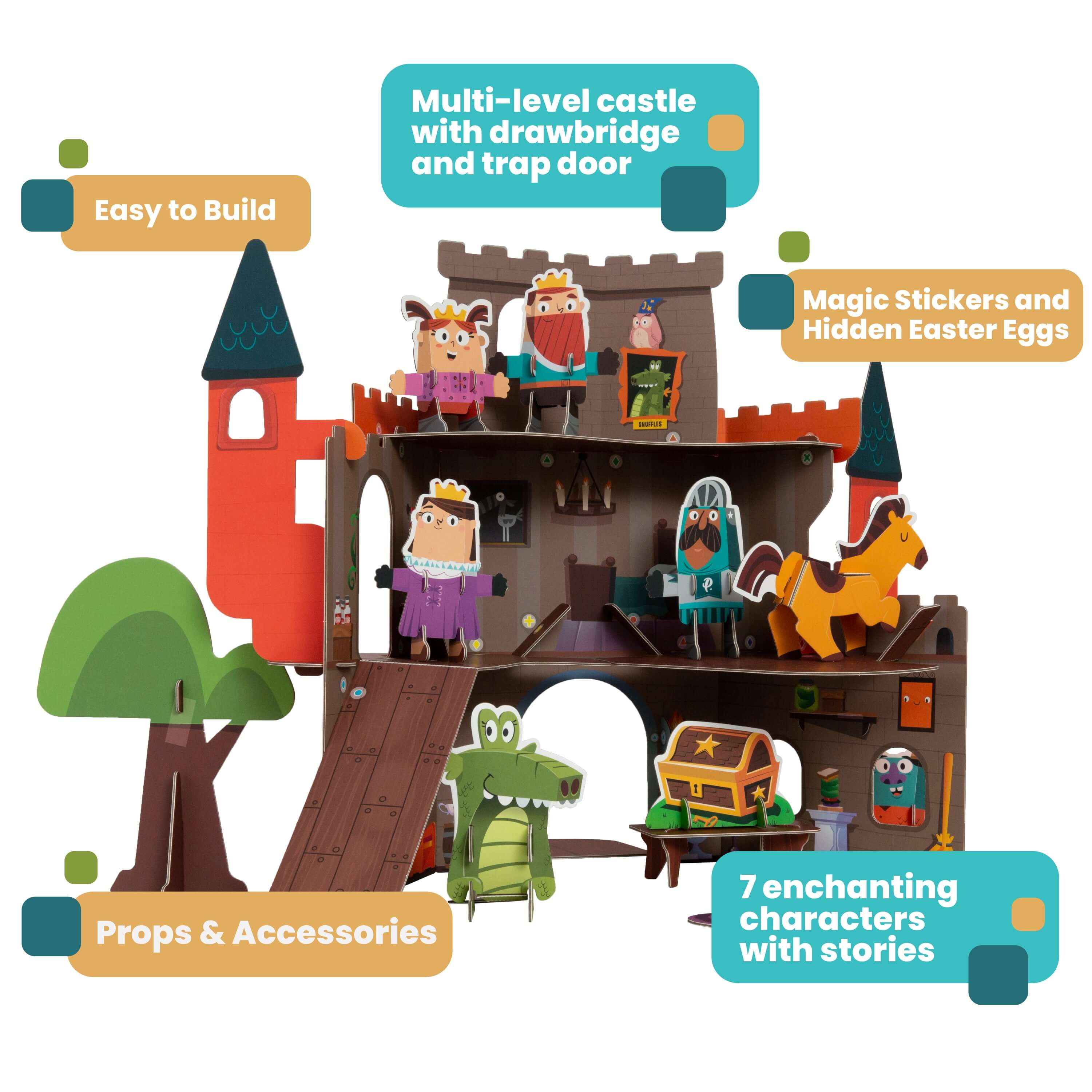 Buildable Playset for Kids - Curious Kingdom Castle Playset