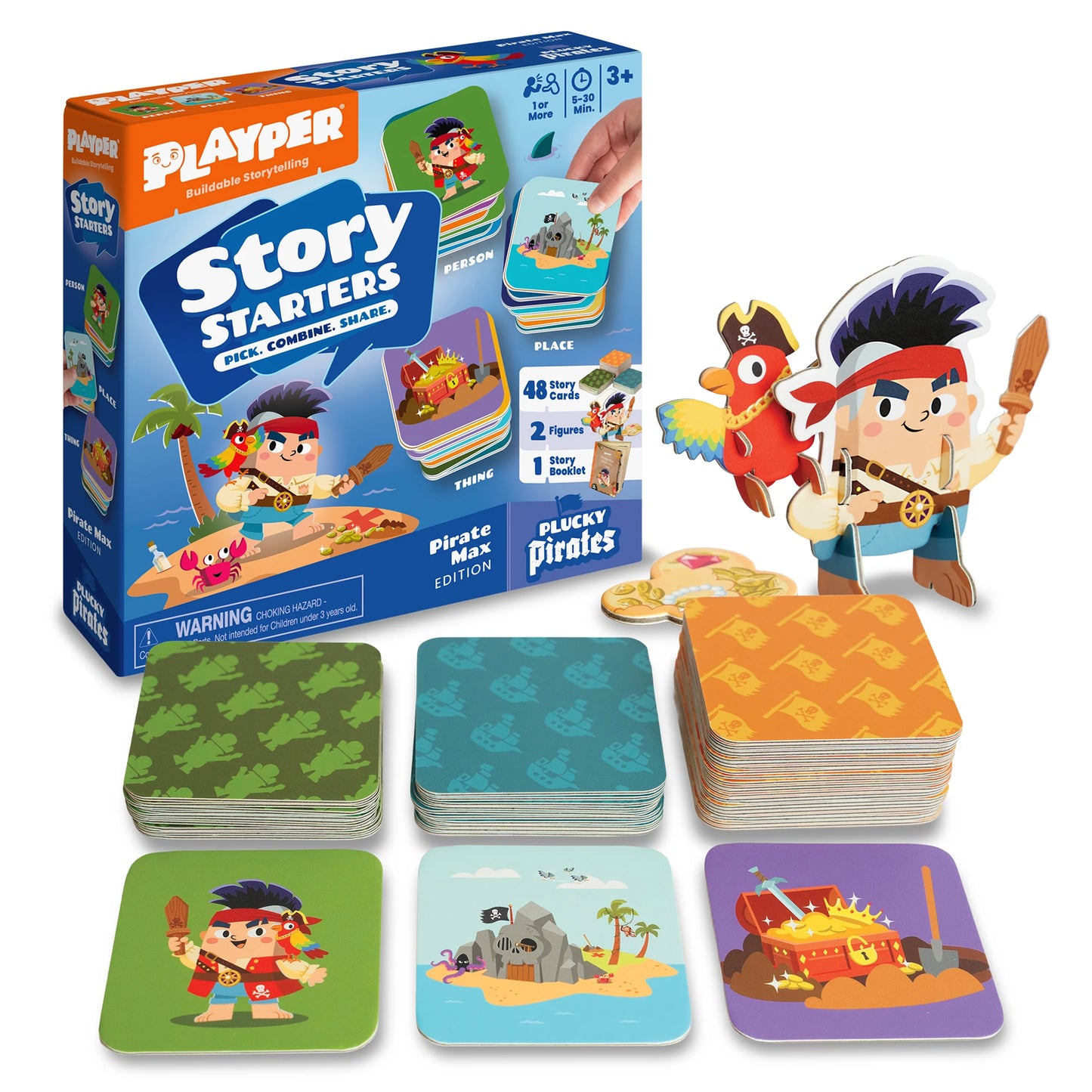 Pirate Themed Story Telling Cards for Kids Pre-literacy Illustrated Story Cards Person Place Thing Story Starters by Playper