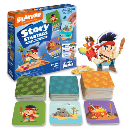 Pirate Themed Story Telling Cards for Kids Pre-literacy Illustrated Story Cards Person Place Thing Story Starters by Playper