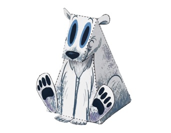Polar bear paper toy