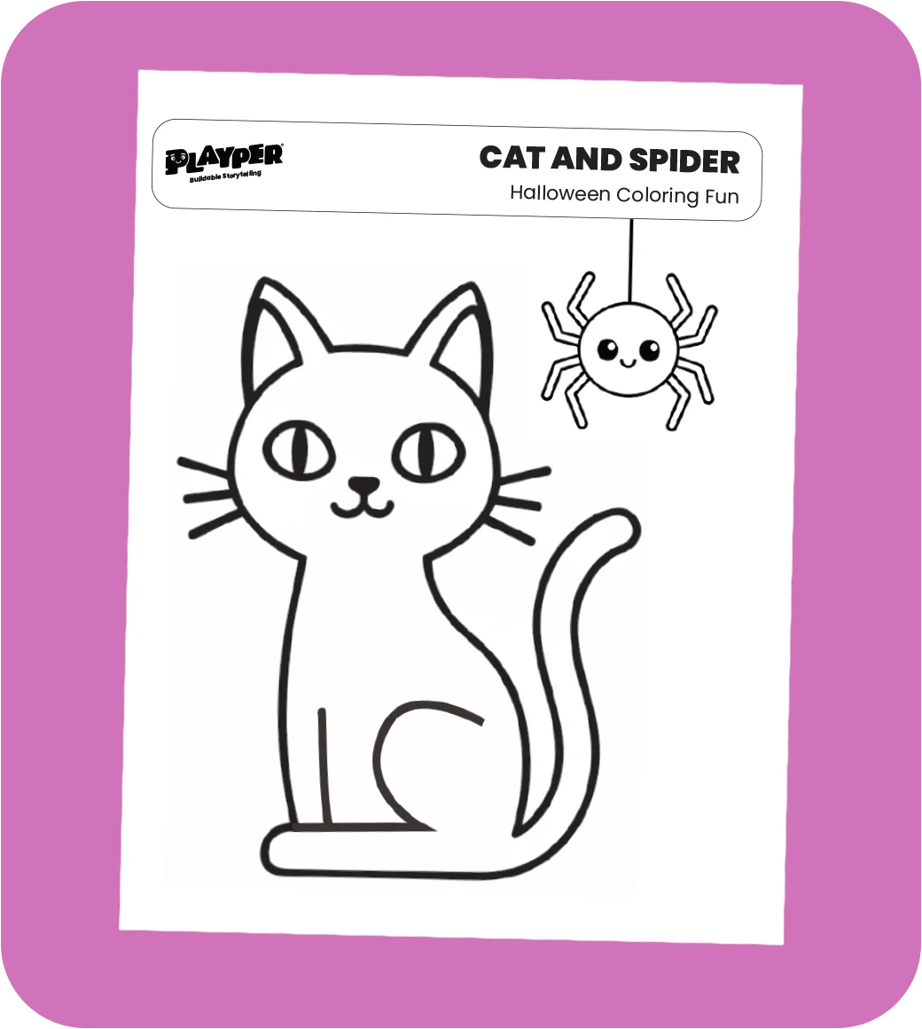 Halloween Color Sheets - Cat and Spider