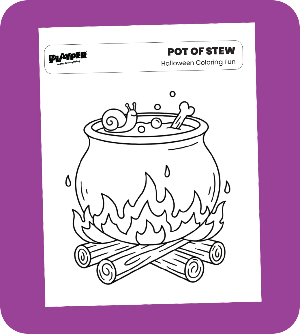 Halloween Color Sheets - Pot of Stew