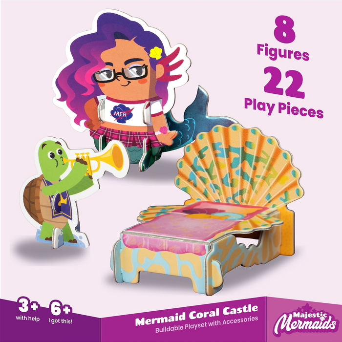 Mermaid Dollhouse Playset Figurines for Girls